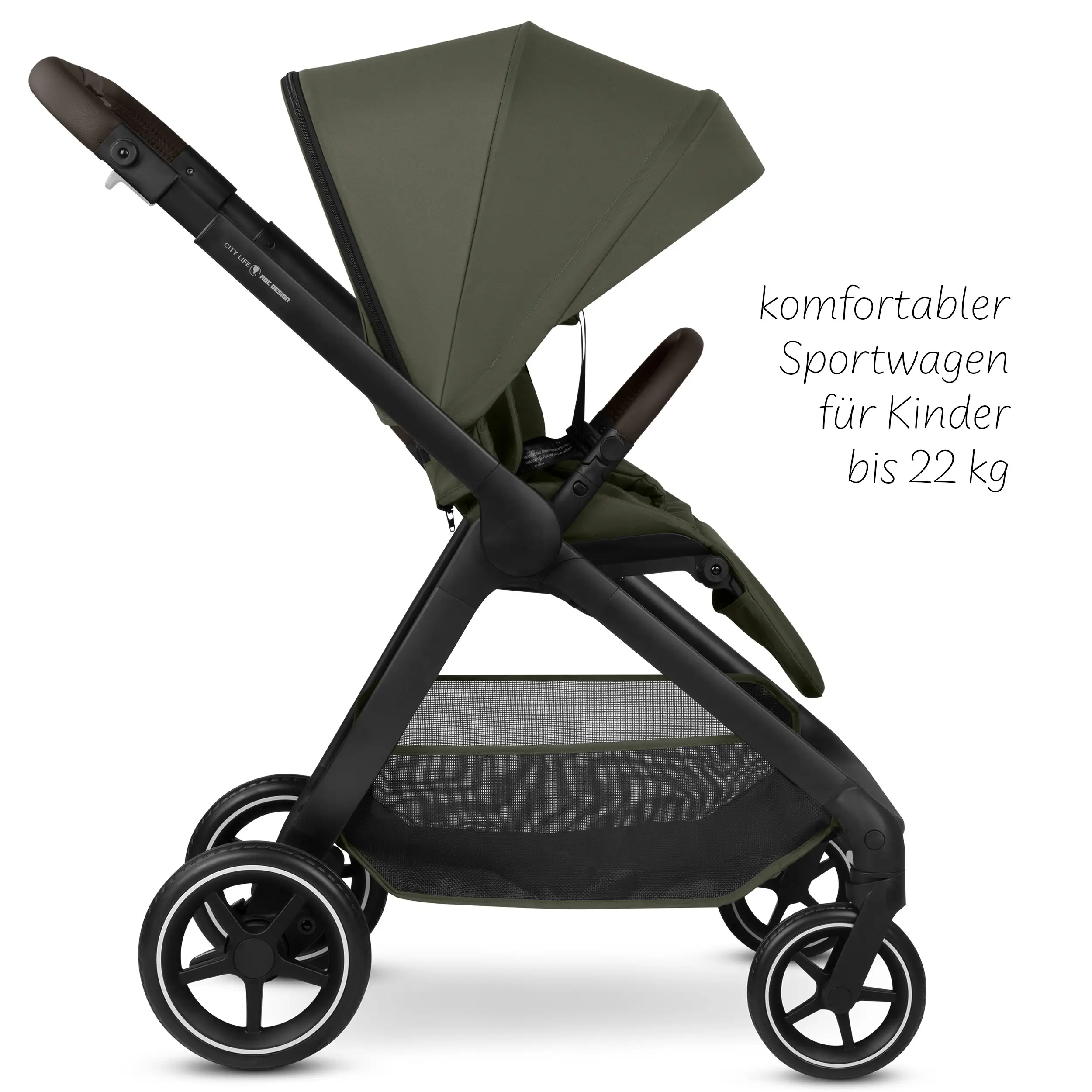 4in1-Kinderwagen-Set City Life inkl. Babyschale Calla mit Liegefunktion - Avocado