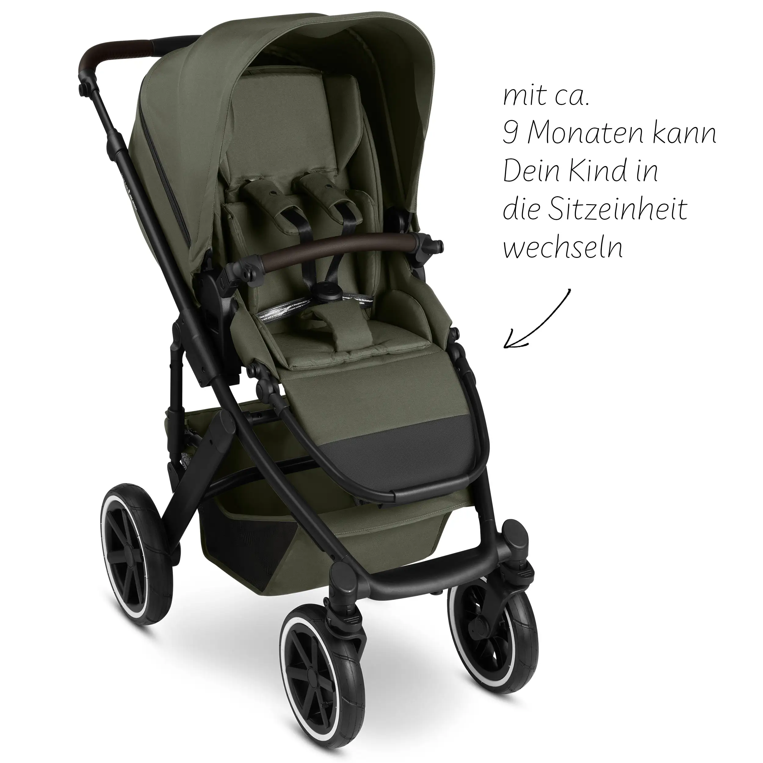 Kombi-Kinderwagen Salsa 5 Air inkl. Winterfußsack & Wickeltasche - Avocado