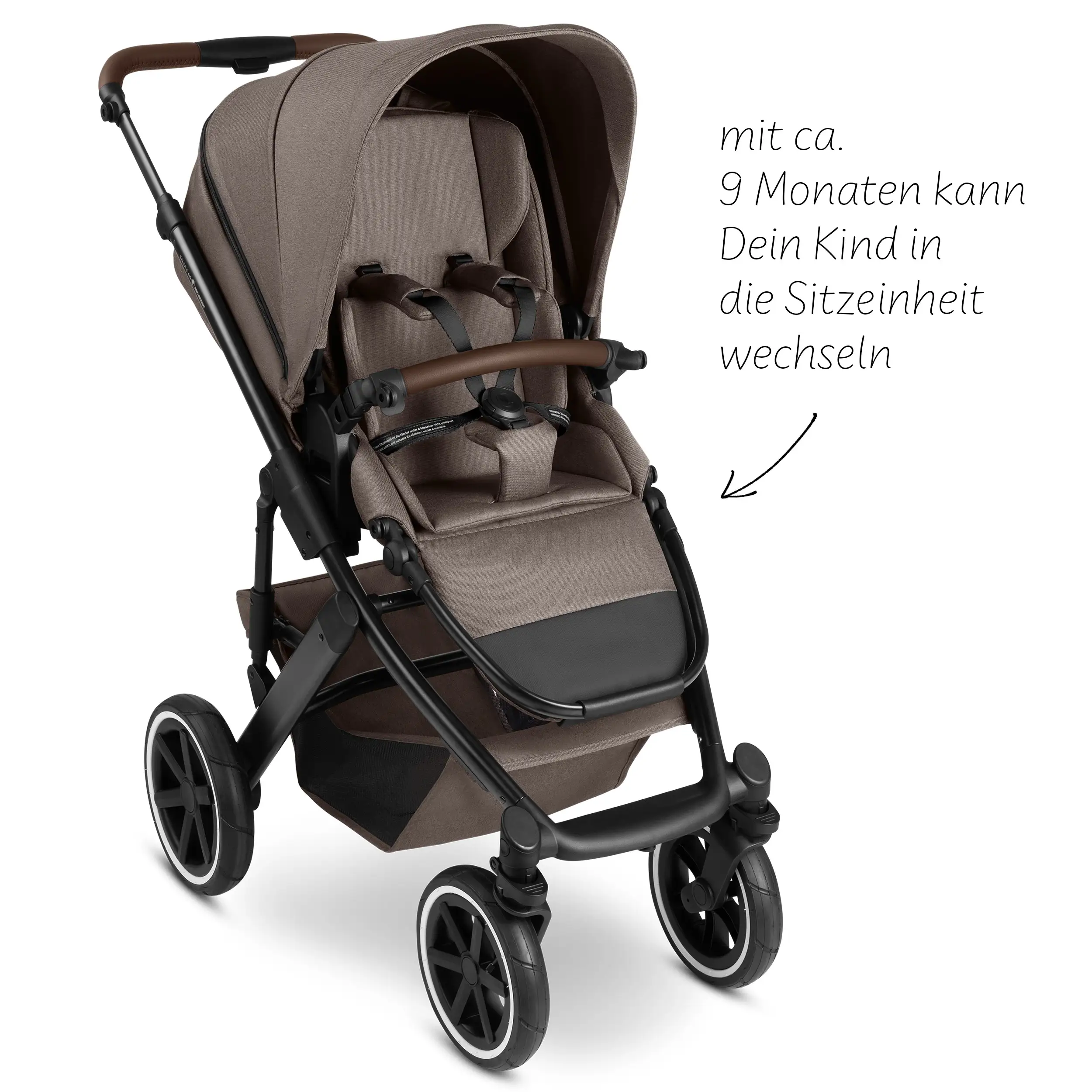 3in1-Kinderwagen-Set Salsa 5 Air inkl. Babyschale Calla mit Liegefunktion  - Nature