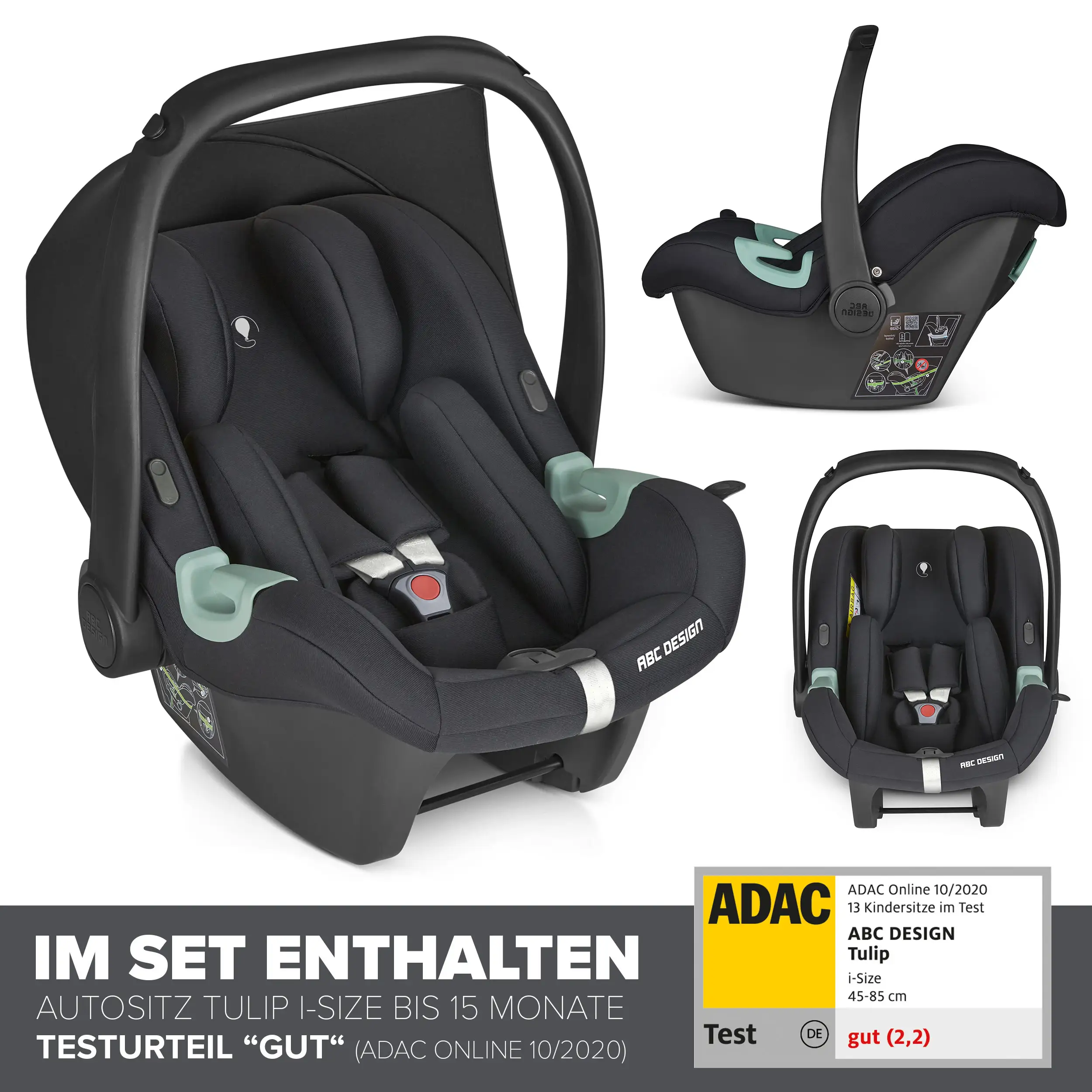 4in1 Kinderwagen-Set Salsa 5 Air inkl. Isofix Base - Avocado
